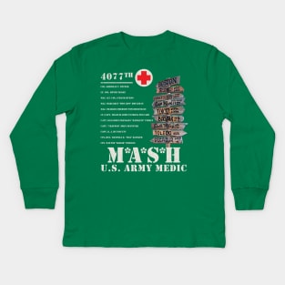 MASH 4077th Signpost Kids Long Sleeve T-Shirt